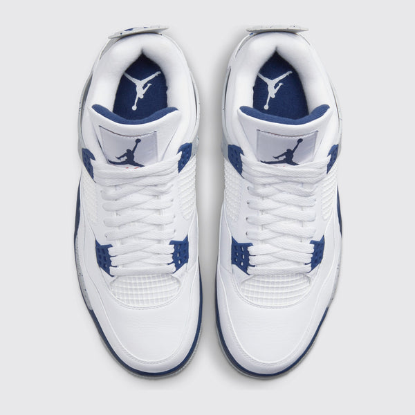 Air Jordan 4 Midnight Navy sneaker – top view of the pair