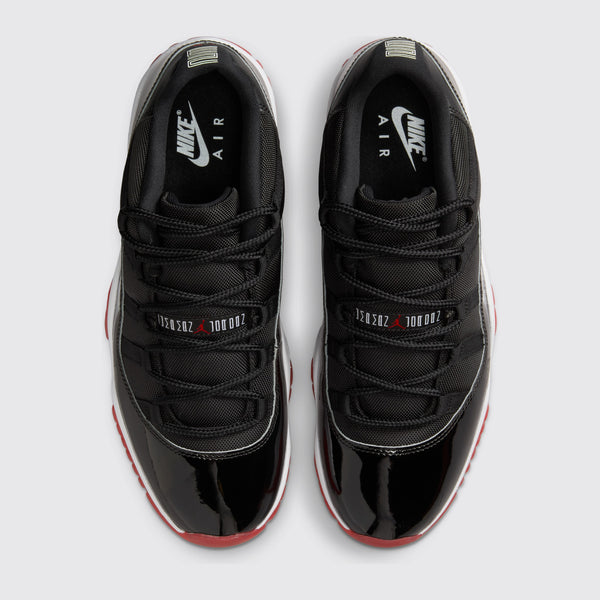 Air Jordan 11 Low Bred sneaker – top view of the pair