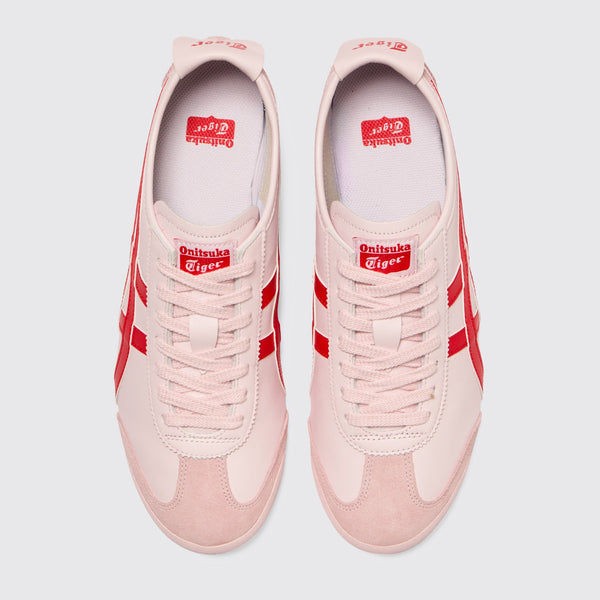 Onitsuka Tiger Mexico 66 Crystal Pink Classic Red Sneaker – Draufsicht des Paares