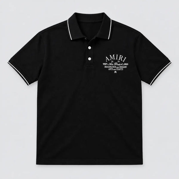 Amiri Tipped Polo Black Vorderansicht