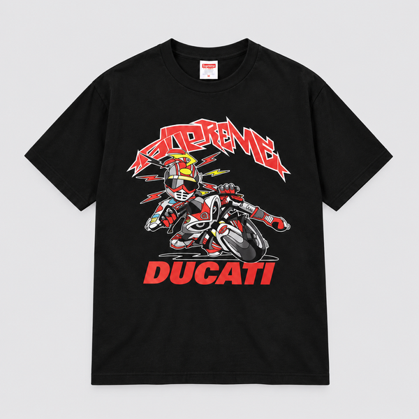 Supreme x Ducati Bike Tee Black Vorderansicht