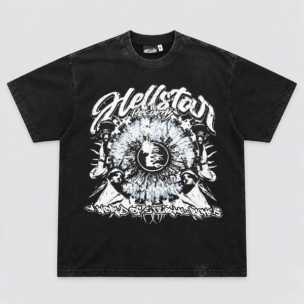 Hellstar The World Is Yours Tee Washed Black front view