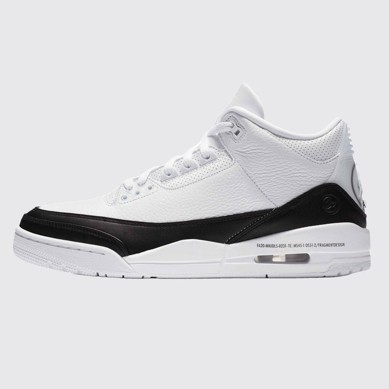 Fragment x Air Jordan 3 White sapatilha – vista lateral