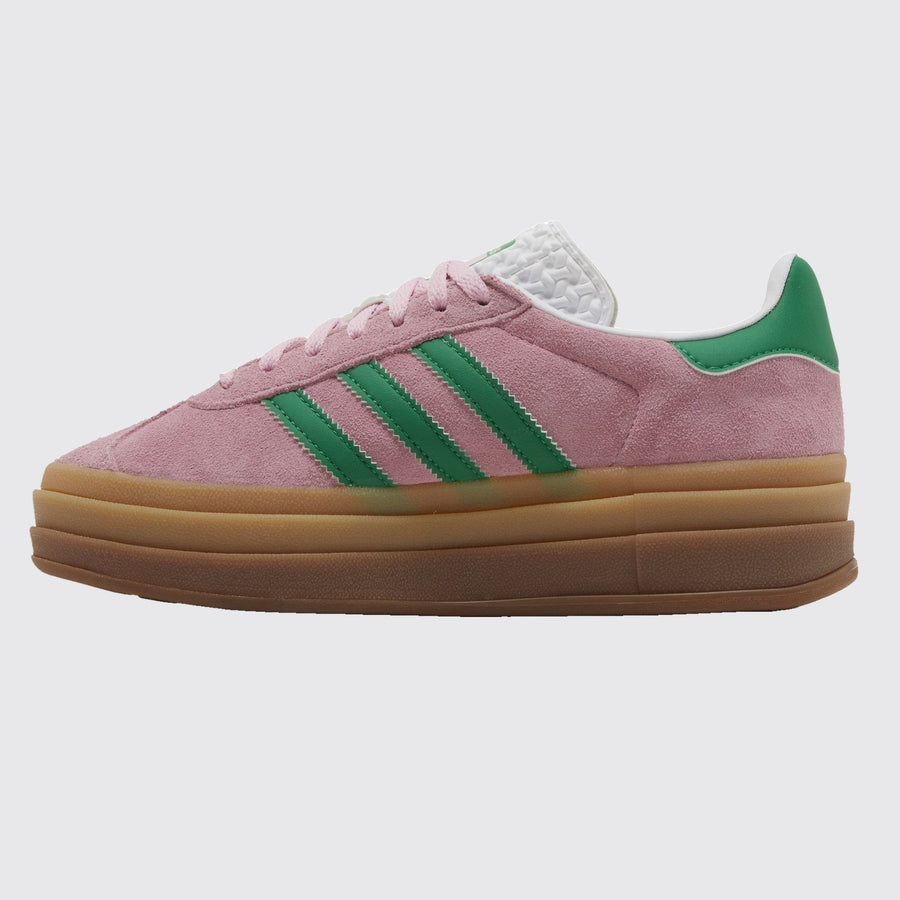 Women's Adidas Gazelle Bold True Pink Green sneaker – side view