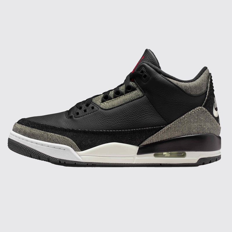 Levi's x Air Jordan 3 Black and White basket – vue de côté