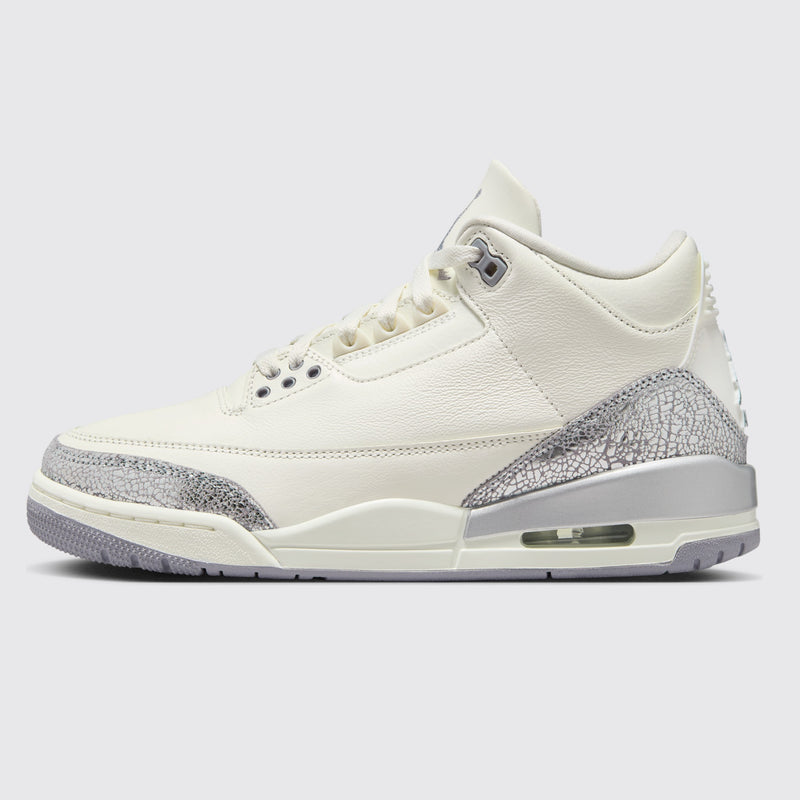 Air Jordan 3 Sail Metallic Silver de Mujer zapatilla – vista lateral