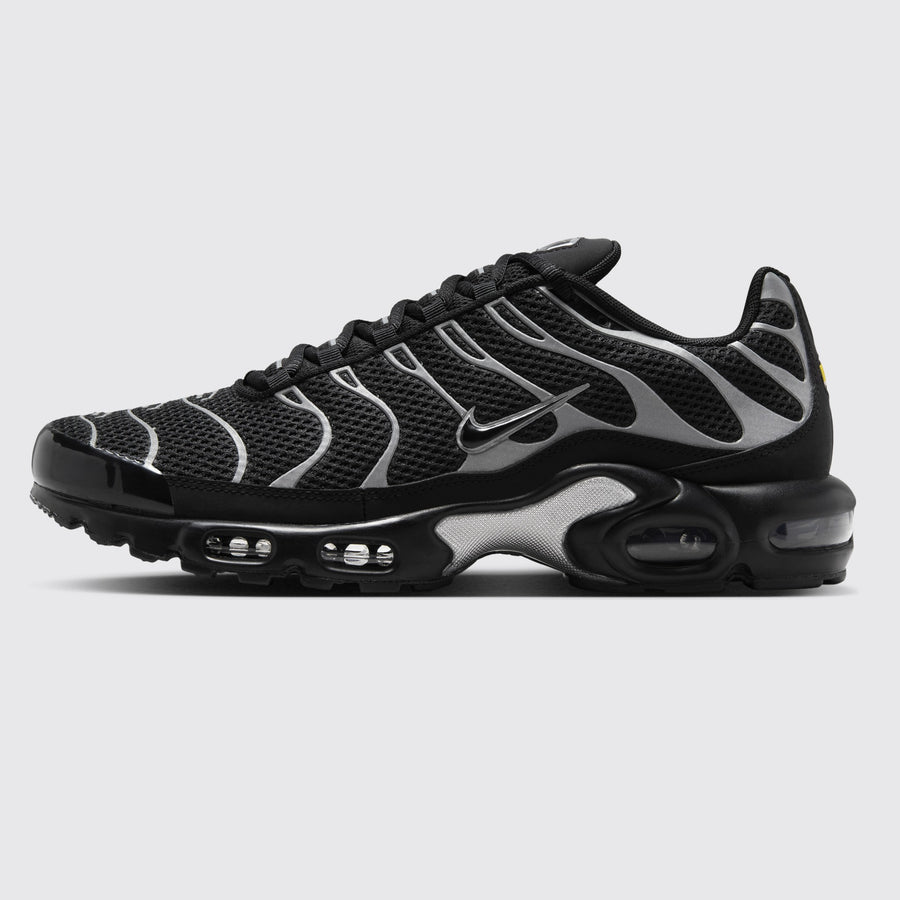 Nike Air Max Plus Premium Black Metallic Silver sneaker – side view