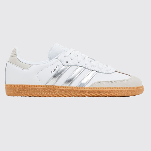 Adidas Samba OG White Silver Metallic Femme basket – vue de côté