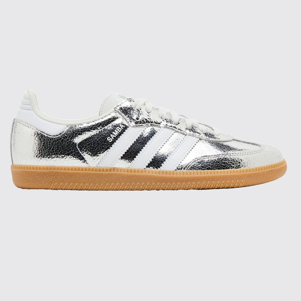 Women's Adidas Samba OG Cracked Metallic Silver