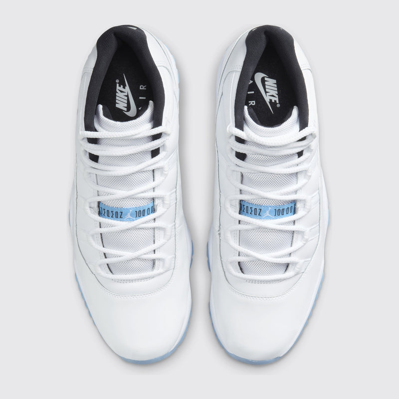 Air Jordan 11 Legend Blue sneaker – top view of the pair