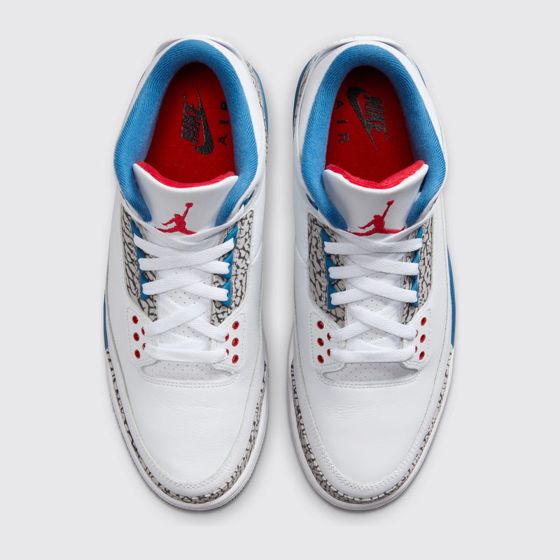 Air Jordan 3 True Blue sneaker – top view of the pair
