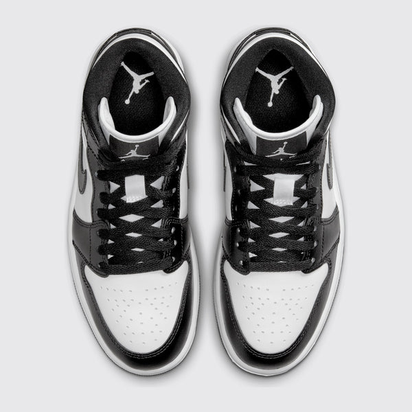 Air Jordan 1 Mid Panda sneaker – top view of the pair