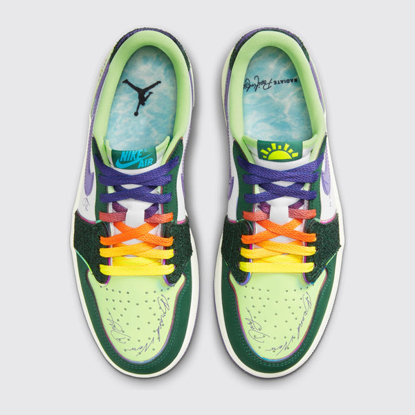 Air Jordan 1 Low OG Doernbecher sneaker – top view of the pair