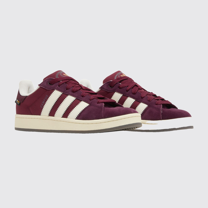 Adidas Campus 00s Cordura Collegiate Burgundy sneaker – three-quarter view of the pair