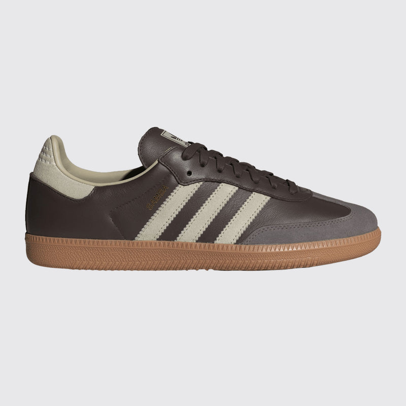 Adidas Samba OG Brown Putty Grey sneaker – front three-quarter view