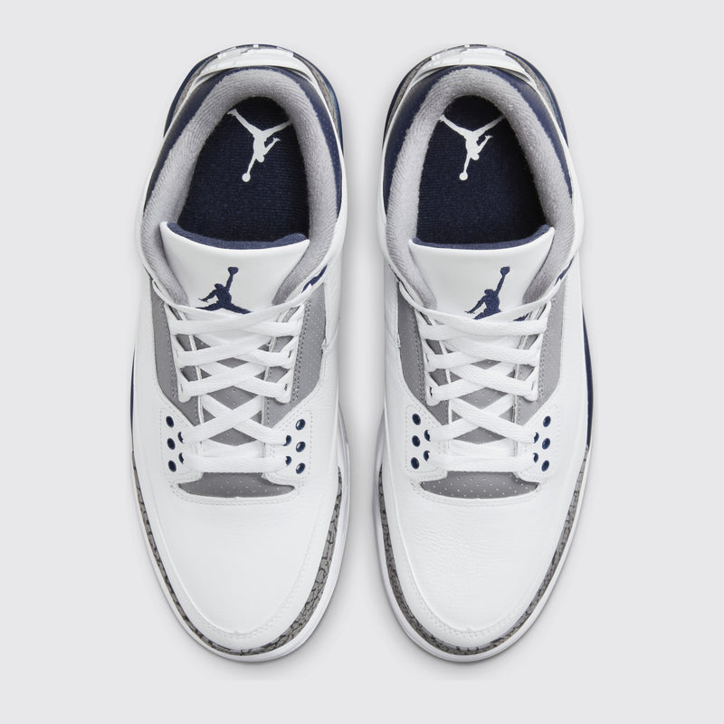 Air Jordan 3 Midnight Navy sneaker – top view of the pair