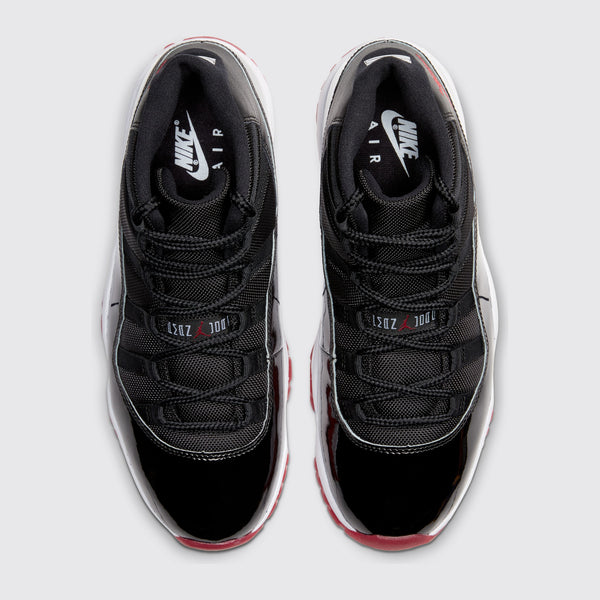 Air Jordan 11 Bred sneaker – top view of the pair