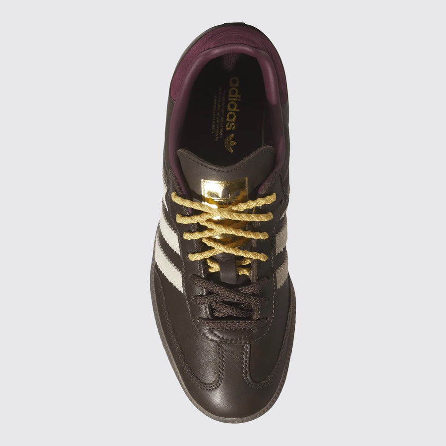 Women's Adidas Samba OG Brown Warm Vanilla sneaker – top view
