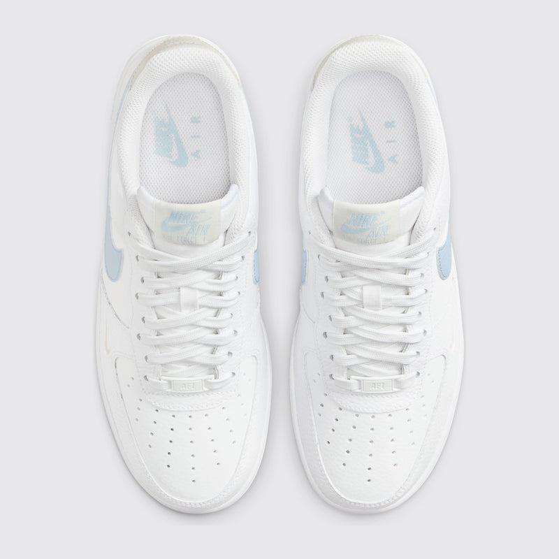 Women's Nike Air Force 1 '07 Light Armory Blue sneaker – top view of the pair