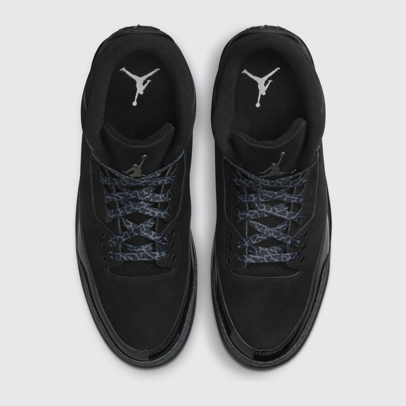 Air Jordan 3 Black Cat zapatilla – vista superior del par