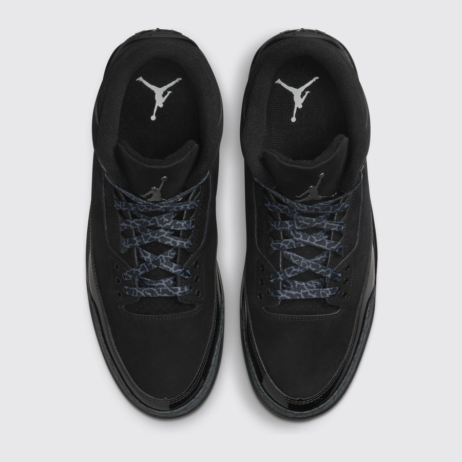 Air Jordan 3 Black Cat zapatilla – vista superior del par