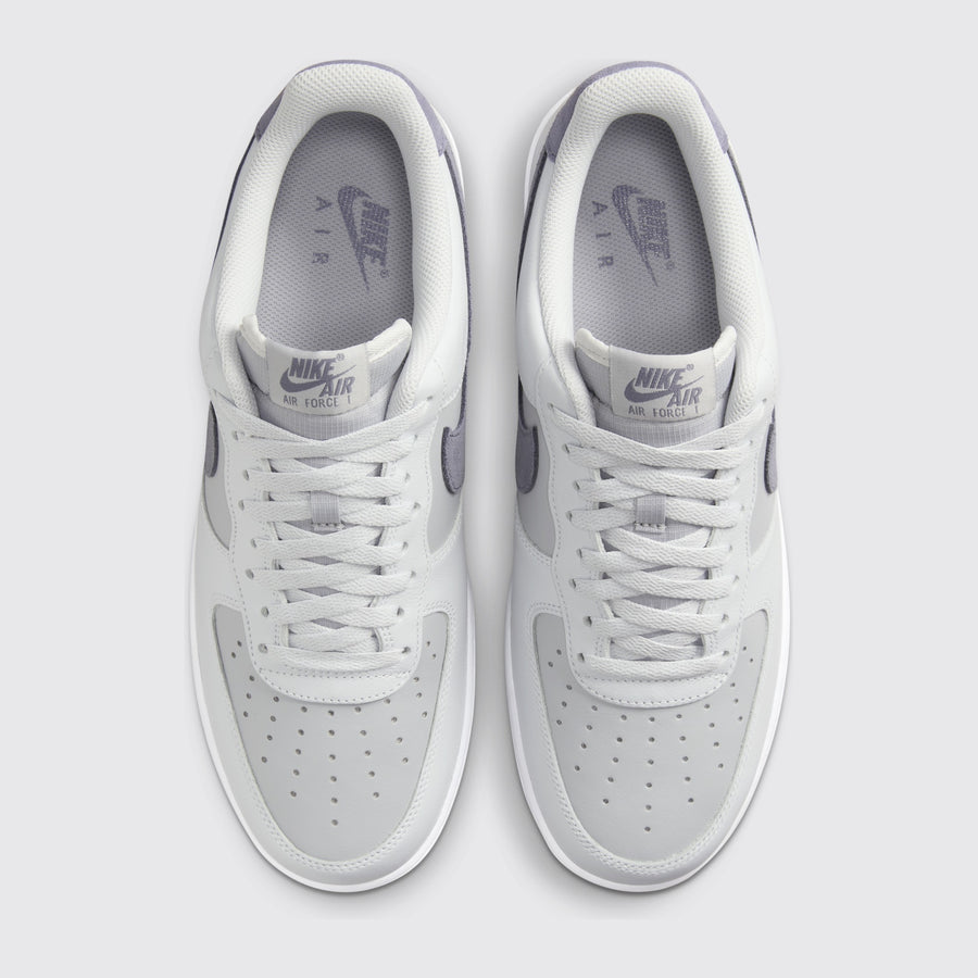 Nike Air Force 1 '07 LV8 Pure Platinum Wolf Grey sneaker – top view of the pair