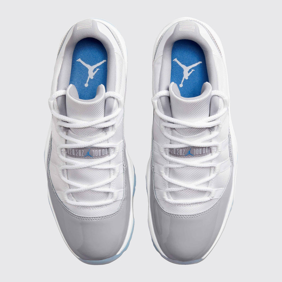 Air Jordan 11 Low Cement Grey sneaker – top view of the pair