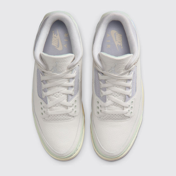 Air Jordan 3 Sail and Jade Aura zapatilla – vista superior del par