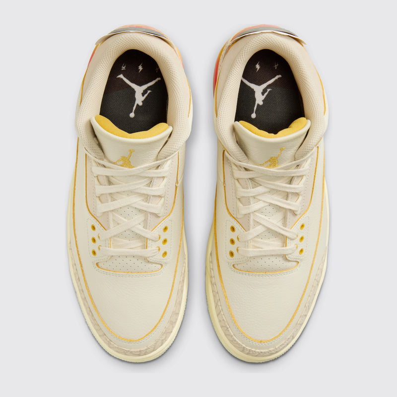 J Balvin x Air Jordan 3 Sunset zapatilla – vista superior del par
