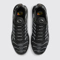 Nike Air Max Plus Premium Black Metallic Silver sneaker – top view of the pair