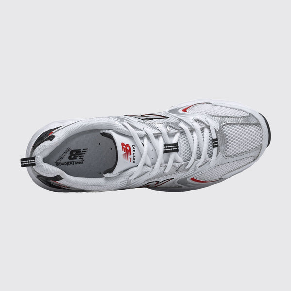New Balance 530 White Team Red sneaker – top view