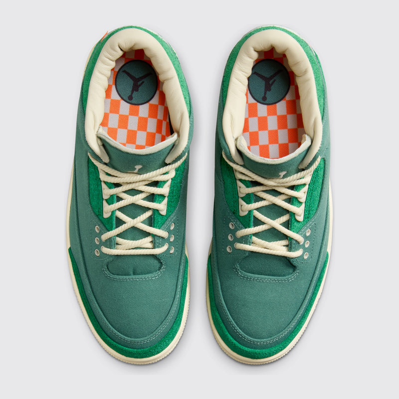 Nina Chanel Abney x Air Jordan 3 Bicoastal and Malachite Femme basket – vue de dessus de la paire