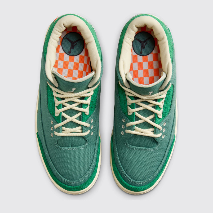 Nina Chanel Abney x Air Jordan 3 Bicoastal and Malachite Femme basket – vue de dessus de la paire