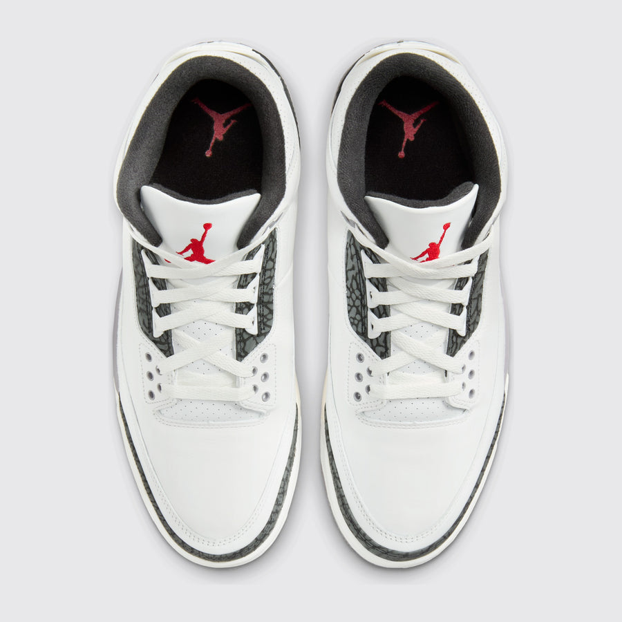 Air Jordan 3 Cement Grey zapatilla – vista superior del par
