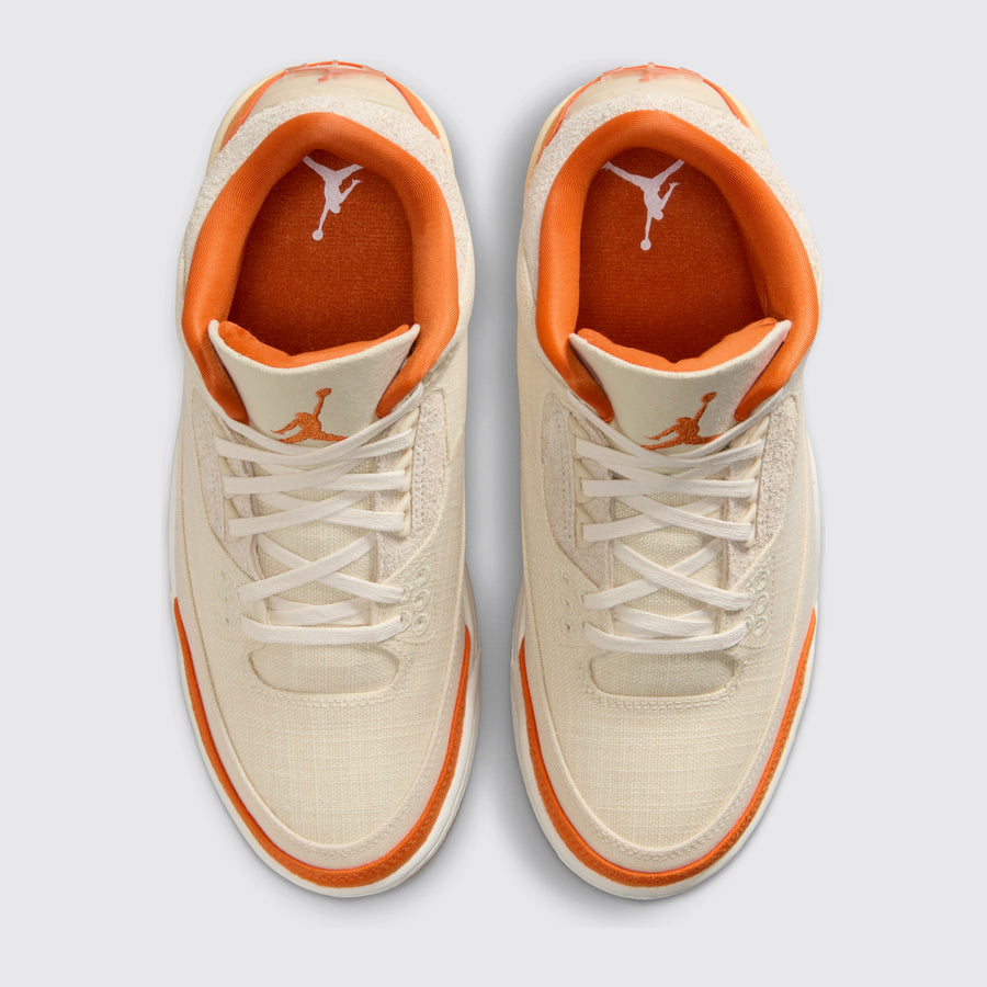 Women's Air Jordan 3 Starfish sneaker – top view of the pair