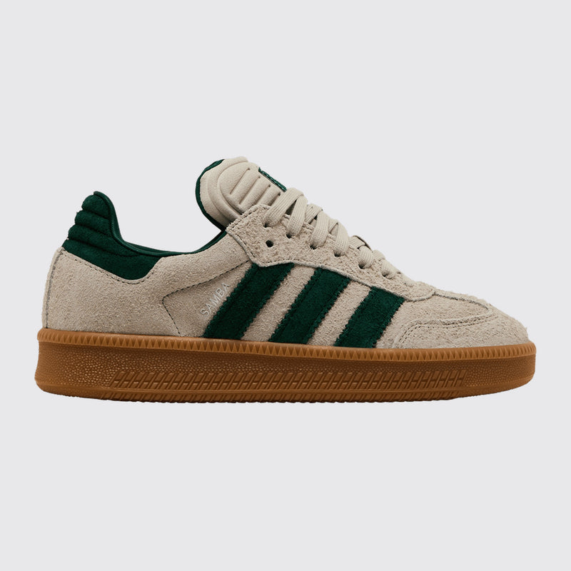 Adidas Samba XLG Putty Grey Collegiate Green Sneaker – Dreiviertel-Vorderansicht