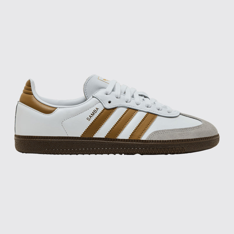 Adidas Samba OG White Brown Desert sneaker – front three-quarter view