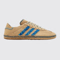 CLOT x Adidas Gazelle Linen Khaki Light Blue Sneaker – Dreiviertel-Vorderansicht