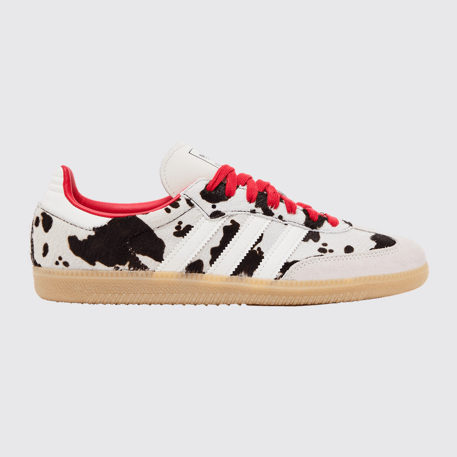 Adidas Samba OG Cow Print Aurora Coffee de Mujer zapatilla – vista frontal tres cuartos