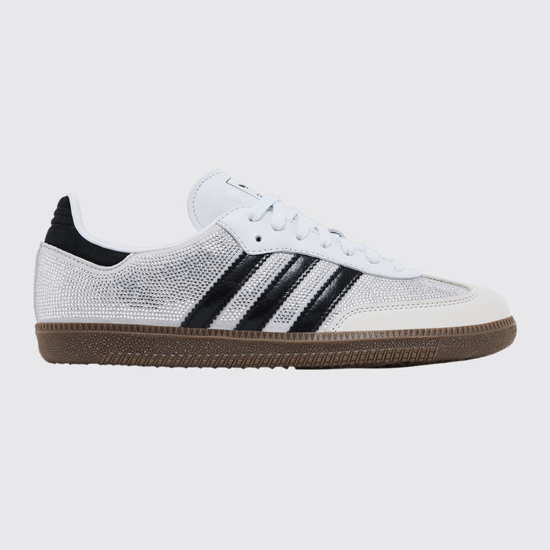 Adidas Samba OG Crystal White Rhinestones de Mujer zapatilla – vista frontal tres cuartos
