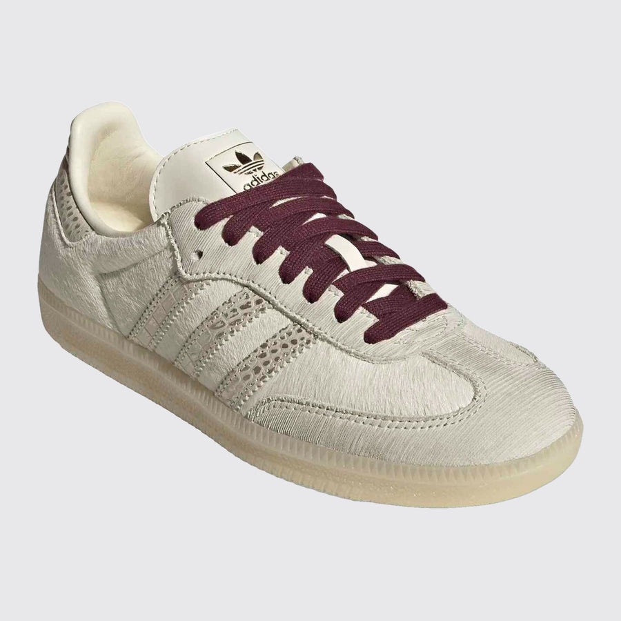 Adidas Samba OG Cream White Maroon de Mujer zapatilla – vista frontal tres cuartos