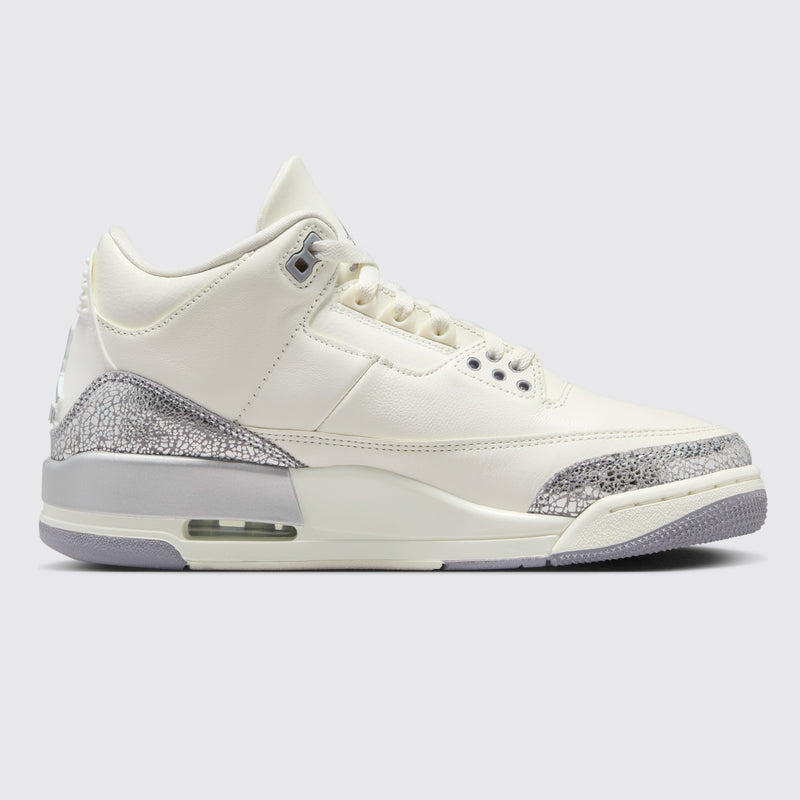 Air Jordan 3 Sail Metallic Silver de Mujer zapatilla – otro lado