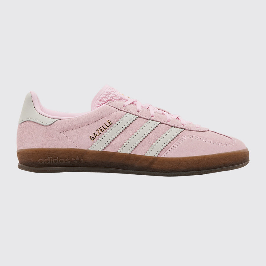 Adidas Gazelle Indoor Clear Pink Gum de Mujer zapatilla – vista frontal tres cuartos