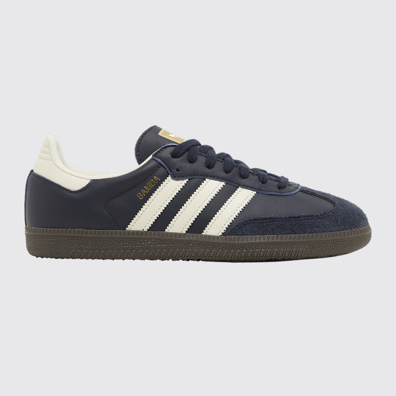 Adidas Samba Vegan Night Navy Gum zapatilla – vista frontal tres cuartos