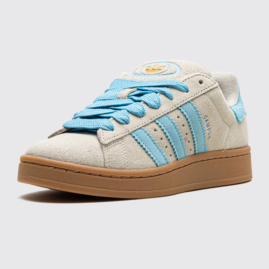 Women's Adidas Campus 00s Putty Grey Preloved Blue sneaker – front three-quarter view