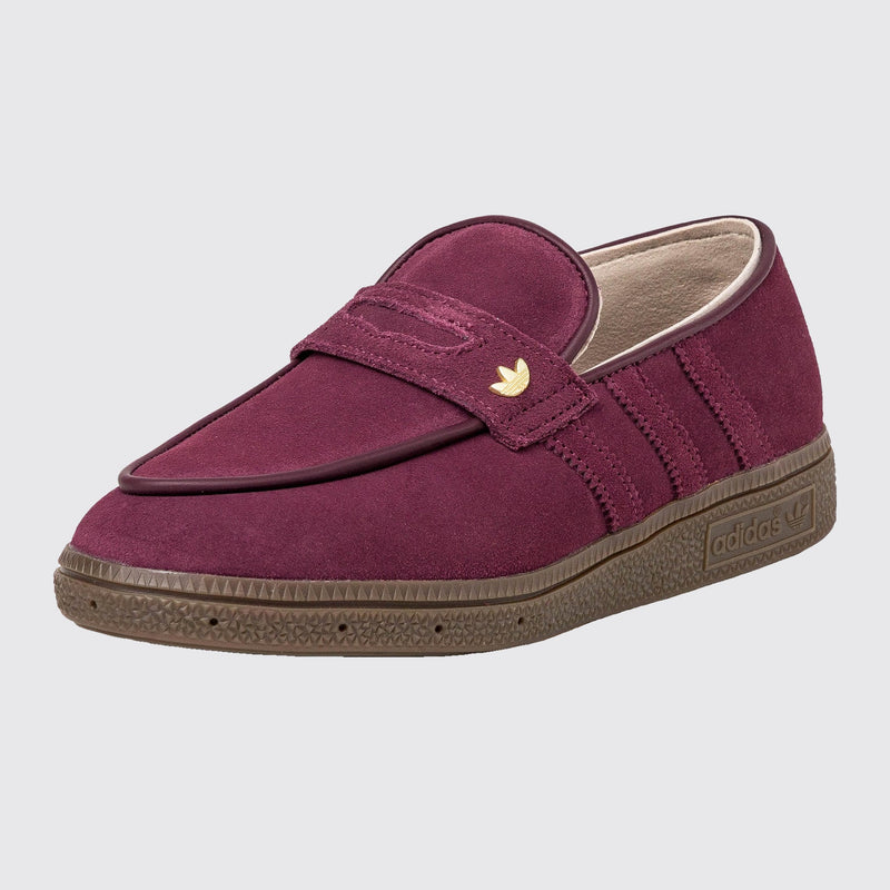 Adidas Handball Spezial Loafer Maroon Gum de Mujer zapatilla – vista frontal tres cuartos
