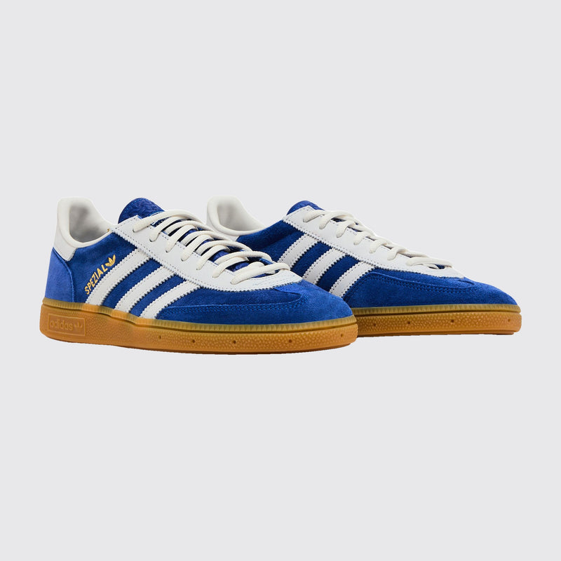 Adidas Handball Spezial 75th Anniversary Collegiate Royal sneaker – three-quarter view of the pair