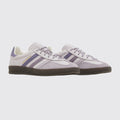 Kith x Adidas Gazelle Indoor Ash Purple sneaker – three-quarter view of the pair