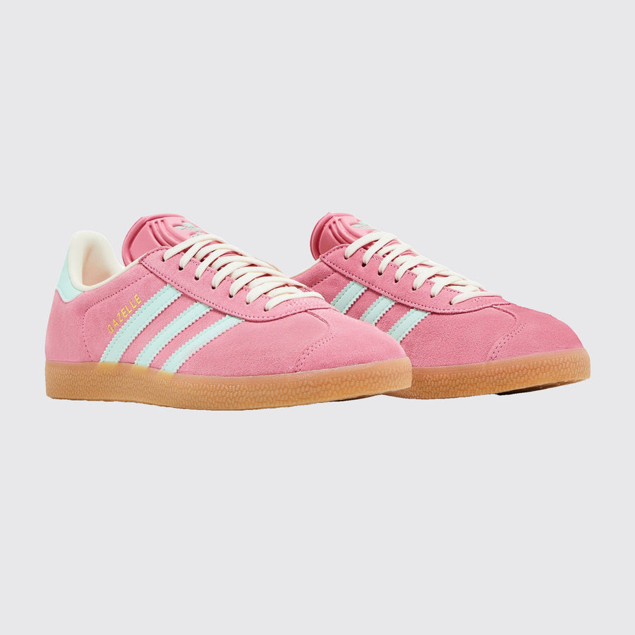 Adidas Gazelle Bliss Pink Clear Mint Damen Sneaker – Dreiviertelansicht des Paares