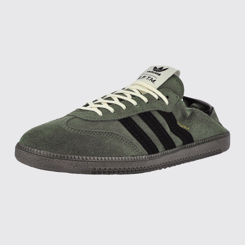 Song for the Mute x Adidas Samba OG Base Green sapatilha – vista frontal a três quartos